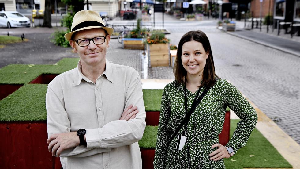 Tor Olsson och Hanna Holmlund är projektledare för sommargågatorna i Jönköping.
