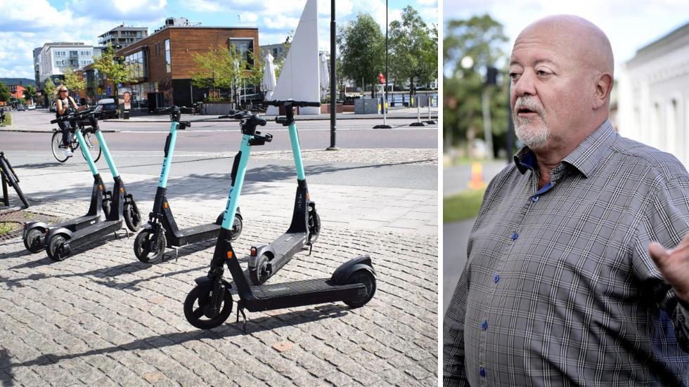 ”Man äger inte de här elsparkcyklarna och därför bryr man sig inte”, säger Carlos Trischler, trafikingenjör på Jönköpings kommun.