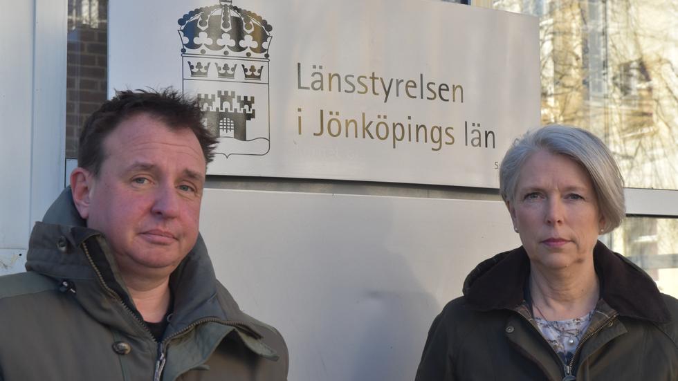 Beredskapsdirektör Fredric Jonsson och landshövding Helena Jonsson.