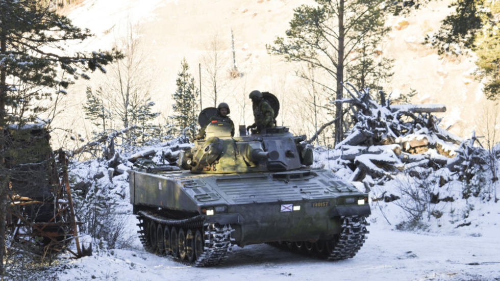 Svenskt stridsfordon 90 deltar i Nato-övningen Trident Juncture 18 i Norge 2018. Arkivbild. FOTO: Tomas Bengtsson/TT