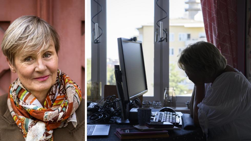 Kristina Spegel är psykolog och organisationskonsult på Previa och berättar om hur långvarigt hemarbete kan påverka oss. Foto: Jezzica Sunmo samt TT.