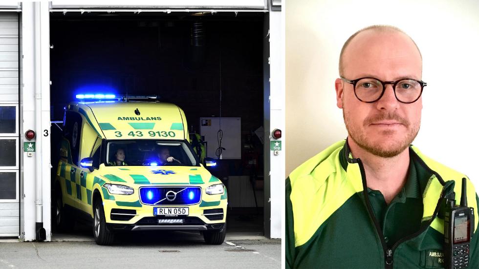 Rikard Larsson, ambulanssjuksköterska, tycker att det är viktigt att ambulanspersonalen vaccineras mot covid-19 då de träffar patienter i såväl hemmen som vid olycksplatser.