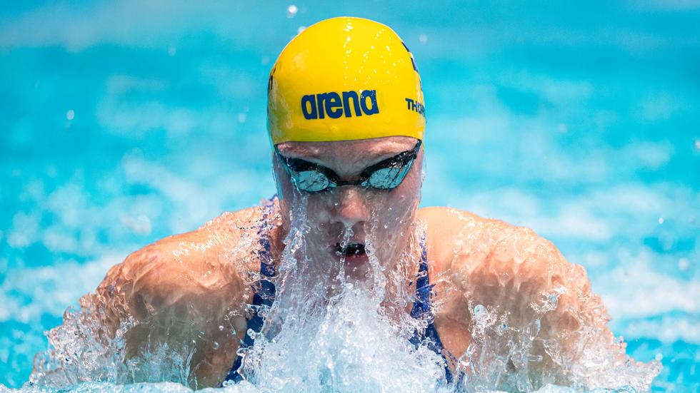 Klara Thormalm simmade final på 50 meter bröstsim i kortbane-EM i ryska Kazan. Foto: Maxim Thoré/Bildbyrån