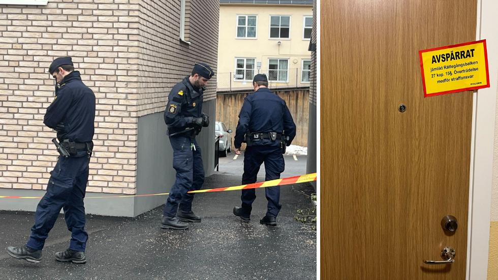 Polis och räddningstjänst larmades till en adress i Tranås på söndagen efter att en man ramlat ner från en balkong.