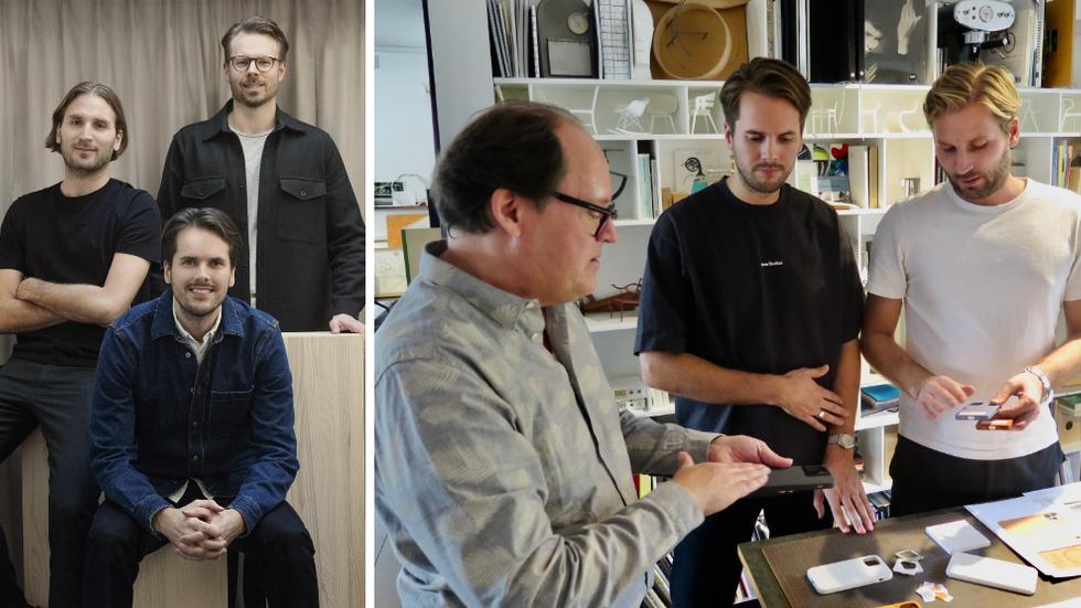 Grundartrion delar passionen för företagande och för Apples produkter. Till höger ses även Jesper Ståhl, som numera står för designen av mobilskalen.