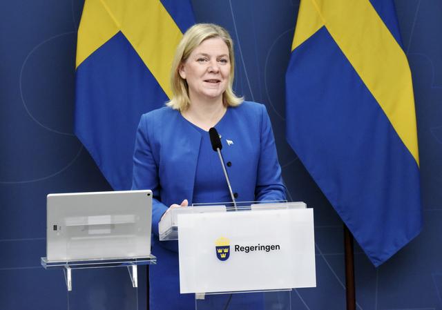 Statsminister Magdalena Andersson och Socialdemokraterna går framåt i opinionen. Arkivbild.