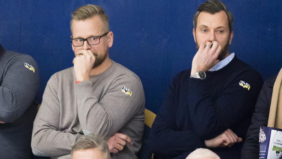 HV71:s assisterande sportchef Johan Davidsson och sportchef Johan Hult . FOTO: Stefan Persson/Bildbyrån. 