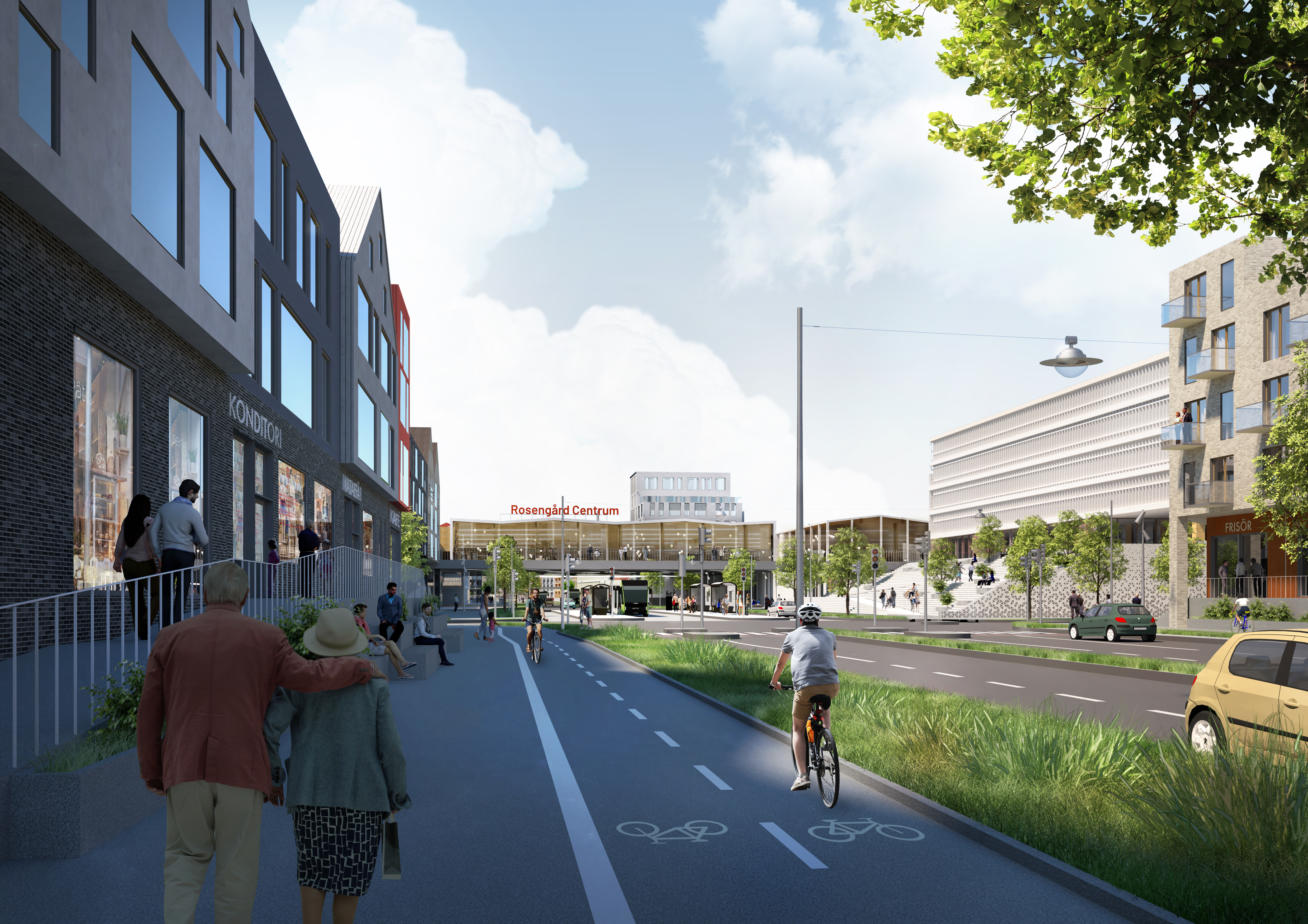 Amiralsgatan byggs om till stadsgata och bostadshus ska kanta den.
Skiss: Mandaworks/Malmö stad
