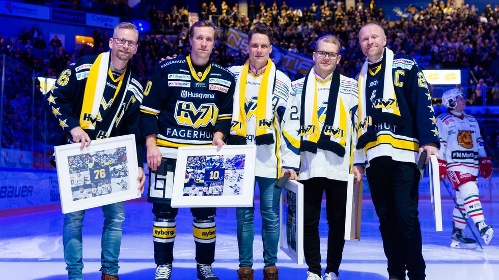 Johan Davidsson, Martin Thörnberg, Pasi Puistola, Jukka Voutilainen och David Petrasek utgjorde en fruktad femma i HV71. 