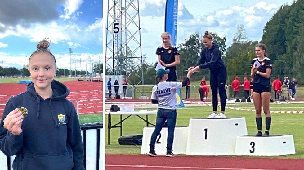 Emma Sandin, IKHP, fick kliva upp högst på prispallen i ungdoms-SM i Norrköping. Foto: Petter Sandin.