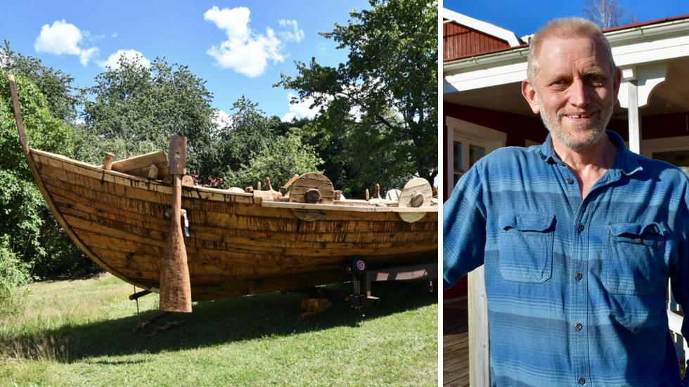 Uppemot 100 personer har under 14 års tid byggt på båten. ”Det roligaste har varit att ha något att samlas kring”, säger Ulf Lundberg. 