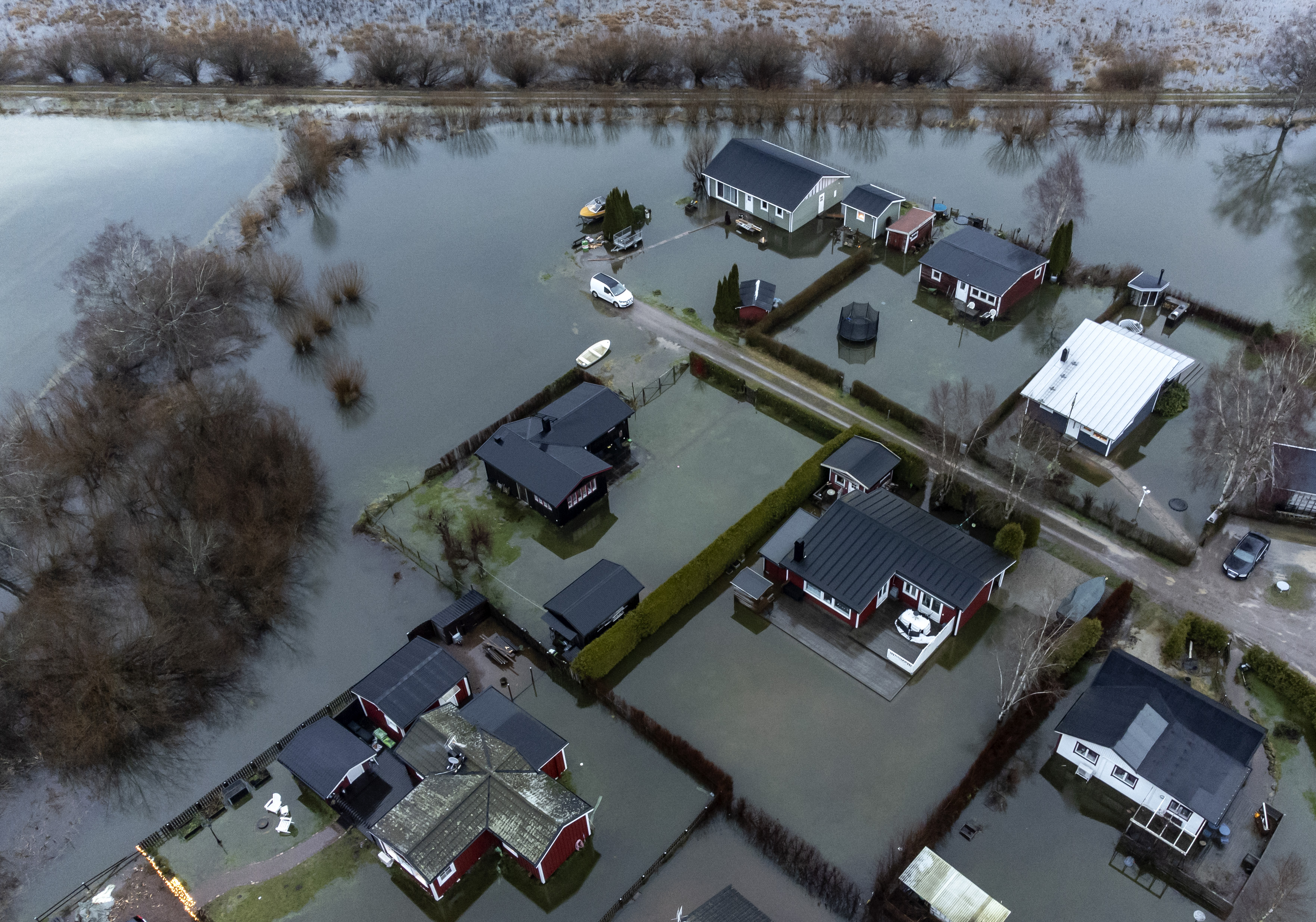 Översvämningar i Stehag i Eslövs kommun på nyårsdagen.