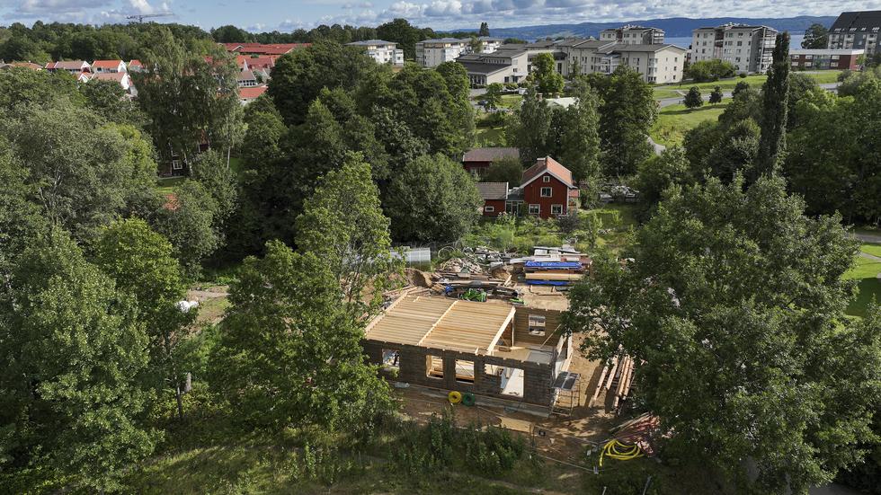 Fem minuters promenad från Dalviks centrum ringlar sig Dunkehallaån fram genom grönskan, det är här Martin och Maja bygger upp sitt timrade hus tillsammans med vännerna Viking och Atilla.