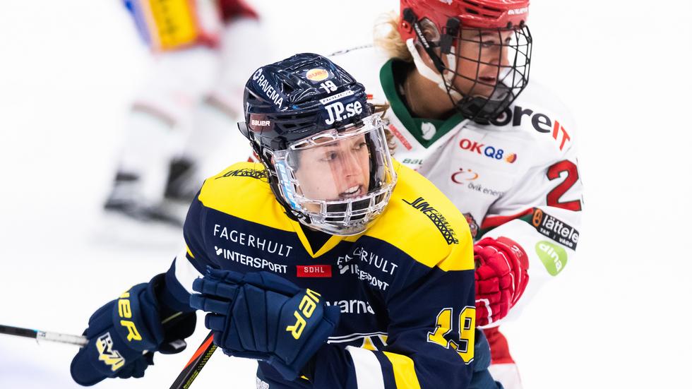 Olivia Zafuto spelade i vintras för HV71. Kommande säsong väntar spel i Linköping. Foto: Axel Boberg/Bildbyrån