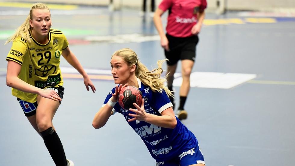Emma Wahlström blev bästa målskytt i Hallby i förlustmatchen mot Sävehof.