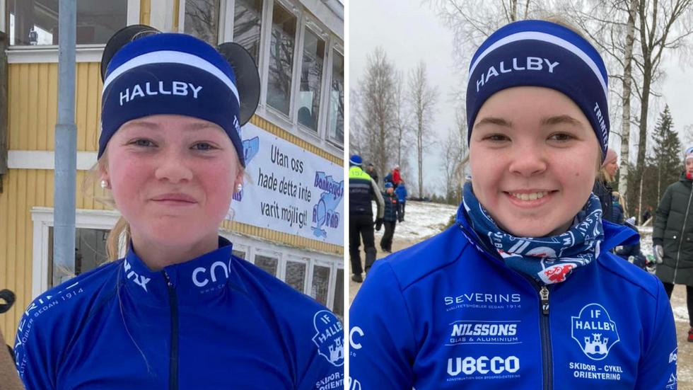 Hallbys Matilda Grahn och Tuva Karlén vann guld respektive brons individuellt i Götalandsmästerskapen och tog dessutom hem segern i teamsprinten. Foto: Carin Rosjö