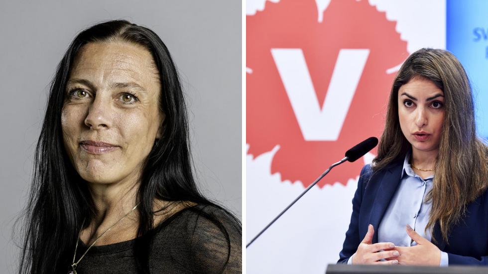 Ciczie Weidby (V) riksdagledamot och Vänsterpartiets partiledare Nooshi Dadgostar.