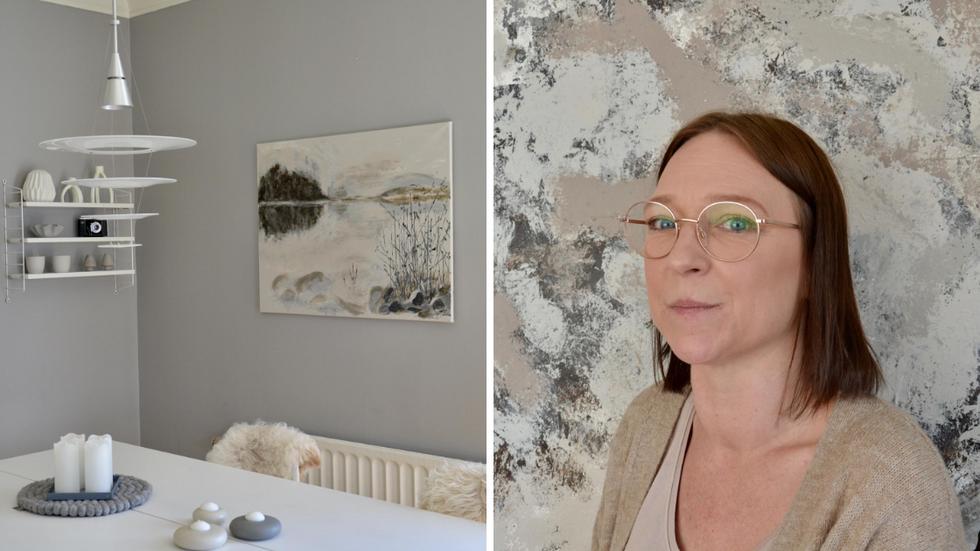 Camilla Forsbergs liv påverkas av sjukdom. Nu har hon dock hittat något som kroppen klarar av. Hon målar konst med hjälp av grillpinar, plastöverdrag och nagelborste.