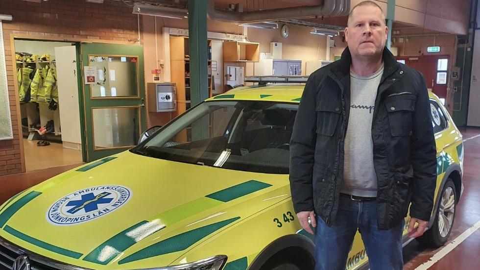 Lars Swärd, fackligt ombud för Kommunal och respresentant för ambulanssjukvården i Region Jönköpings län. 
