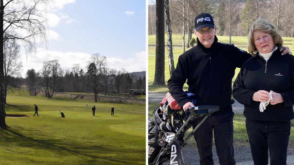 Lars-Jan och Ingrid Jonmarker var några av dem som tog chansen att spela när Kättilstorps golfbana öppnade för säsongen. 