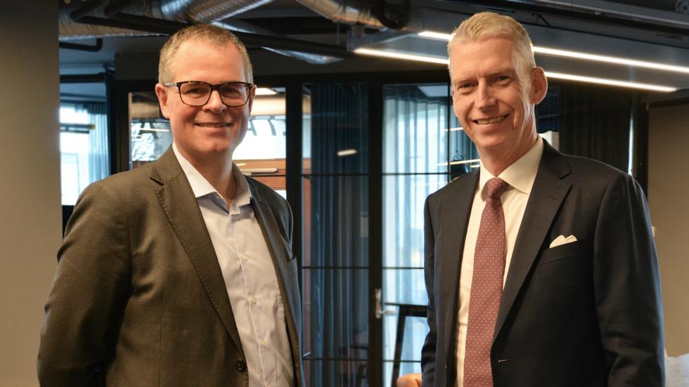 Martin Odqvist, tillträdande CFO Herenco Holding, och Anders Davidsson, VD och koncernchef Herenco Holding. Foto: Pressbild