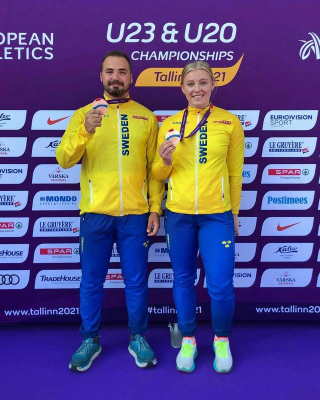 Axelina Johanssons sambo Ragnar Carlsson tog även han brons på U23-EM men i slägga. 