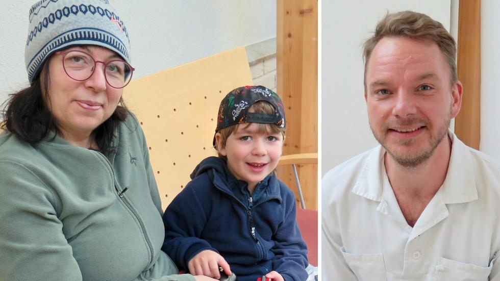 Anetta och Alve Larsson var två av besökarna när vårdcentralen Bra Liv i Habo hade öppet hus. Henrik Johansson, samordnare för vaccinationerna, fanns också på plats.