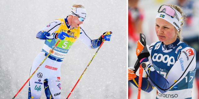 Landslagsåkarna Oskar Svensson och Emma Ribom är glad över satsningen på livesänd längdskidåkning.