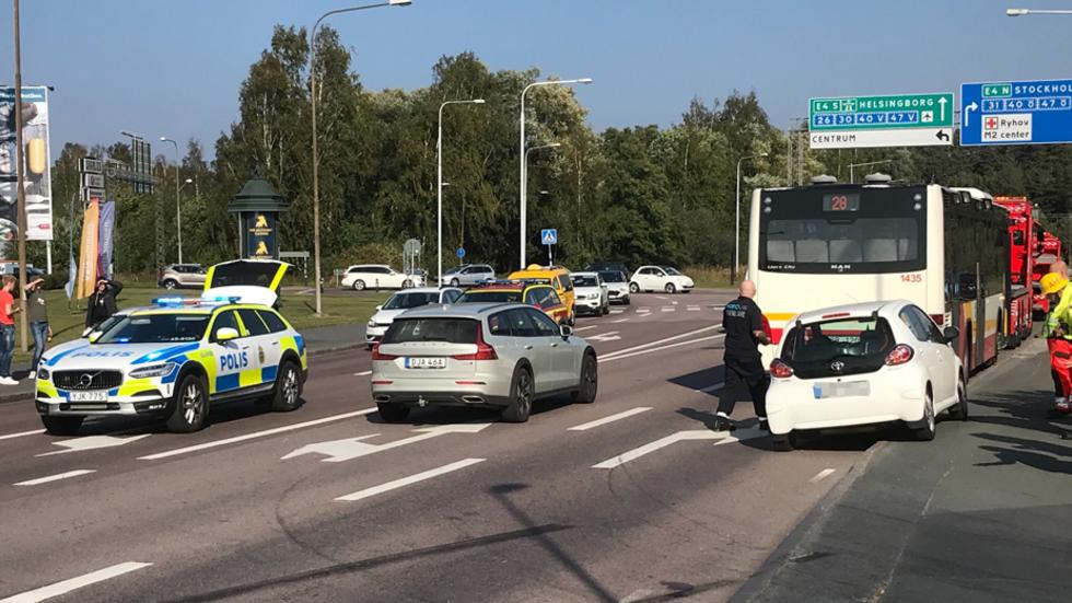 En bussolycka inträffade på Solåsen på onsdagen.