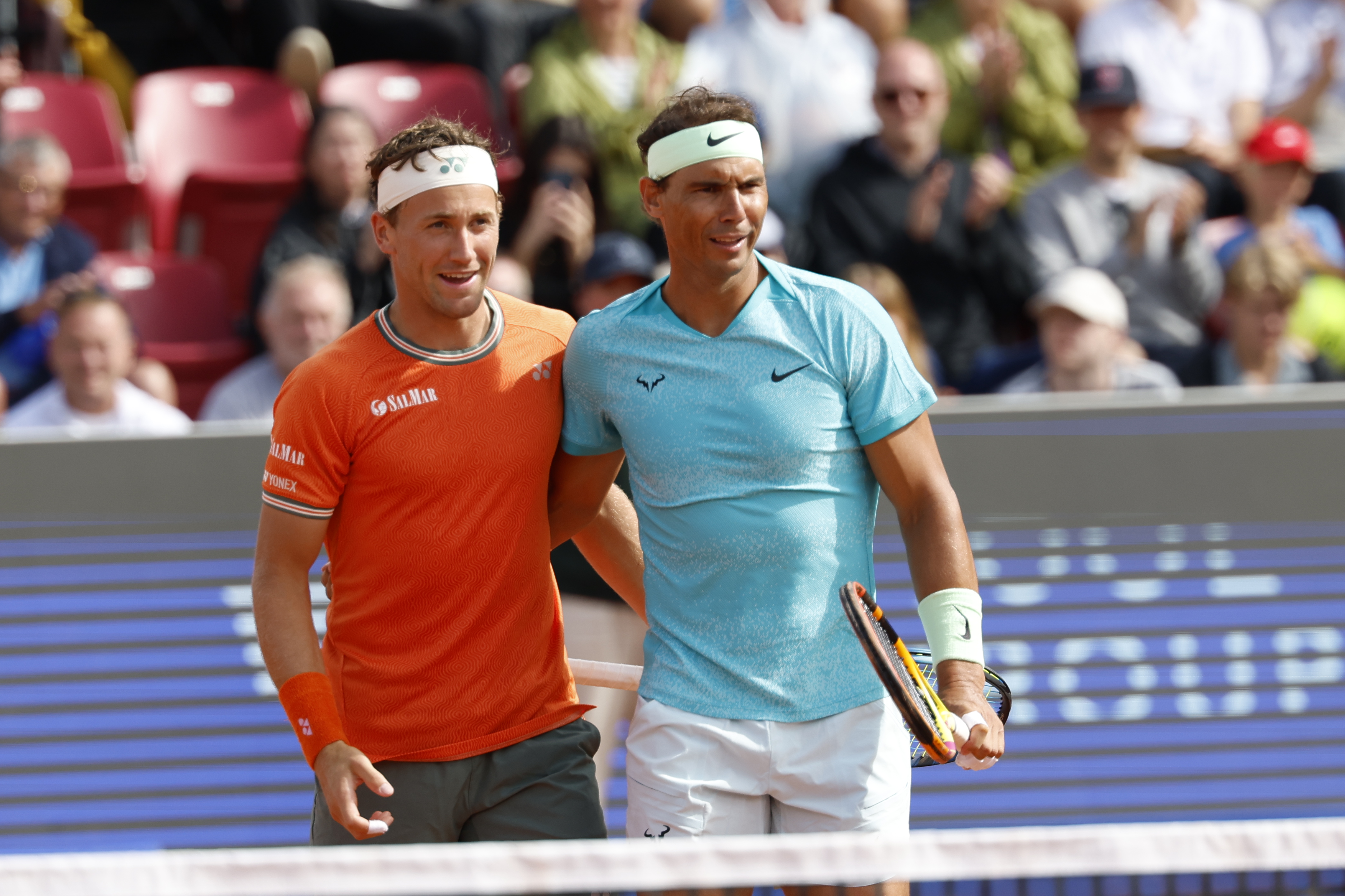 Casper Ruud, vänster, och Rafael Nadal vann mot Théo Arribagé och Roman Safiullin under onsdagen.