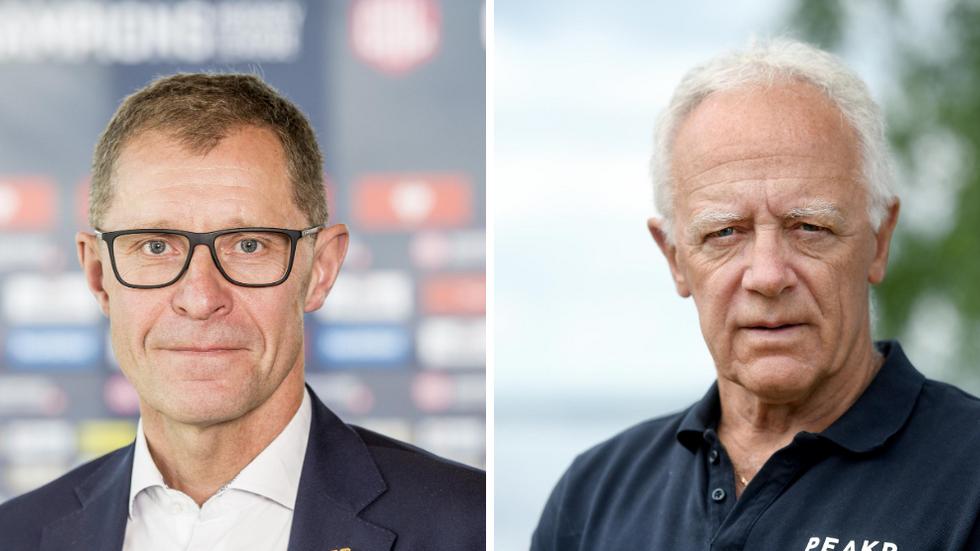 Agne Bengstsson, till vänster, lämnar posten som HV71:s klubbdirektör. Ordföranden Anders Wilander leder nu arbetet med att hitta en ny.