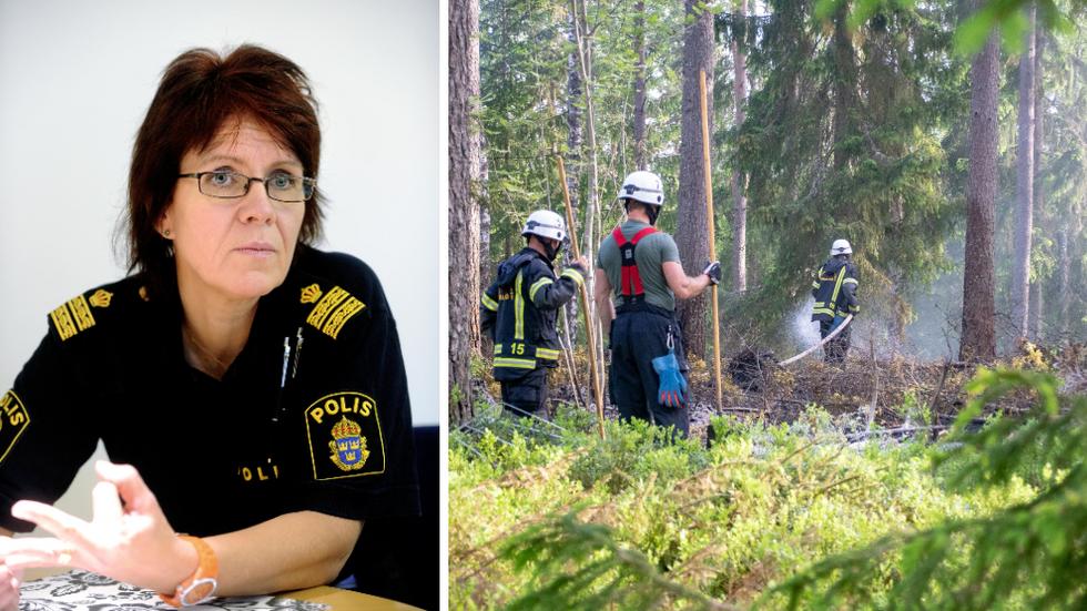 Den brann i terrängen vid Mullsjö på måndagen. Polisen utreder branden och har skickat vissa spår från platsen på analys.