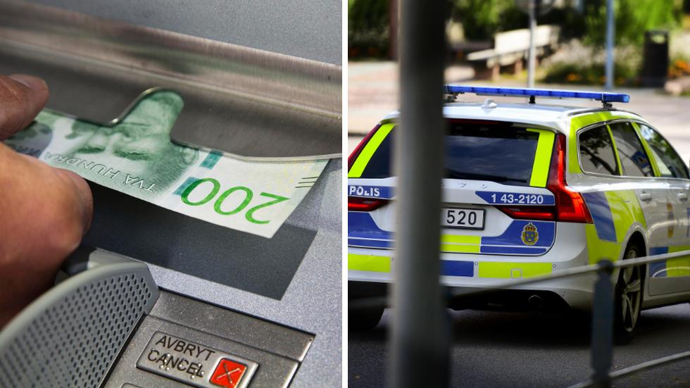 En man blev av med pengar vid en bankomat i Huskvarna på onsdagen.