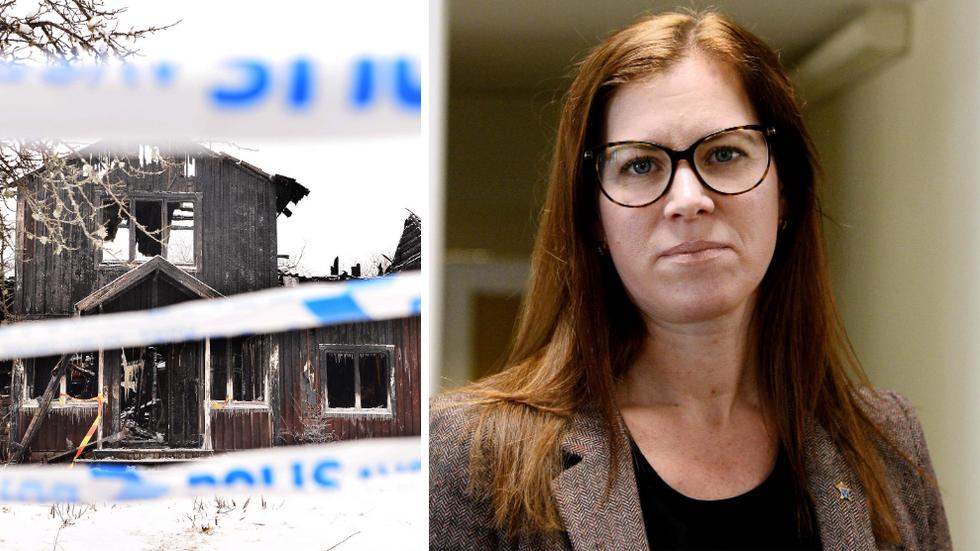 Kammaråklagare Heléne Thomasson vill inte kommentera uppgifterna om hur branden i villan kan ha startat.