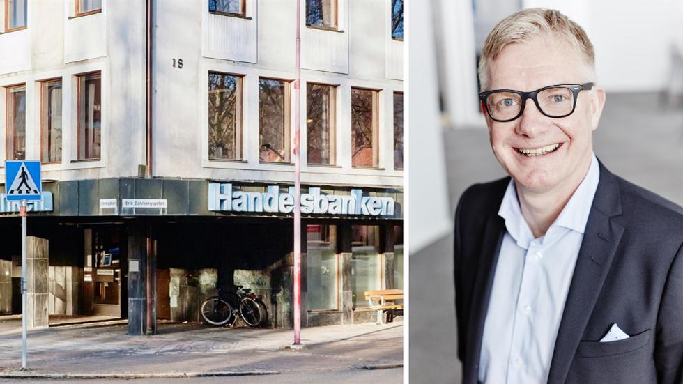 Handelsbankens kontor i Huskvarna stängs den 10 december. Det bekräftar Jens Claesson, länschef på Handelsbanken i Jönköping.  FOTO: Pressbild
