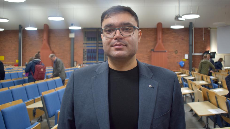 Ordförande i moderata ungdomsförbundet i Jönköpings län, Sam Kharazmi.