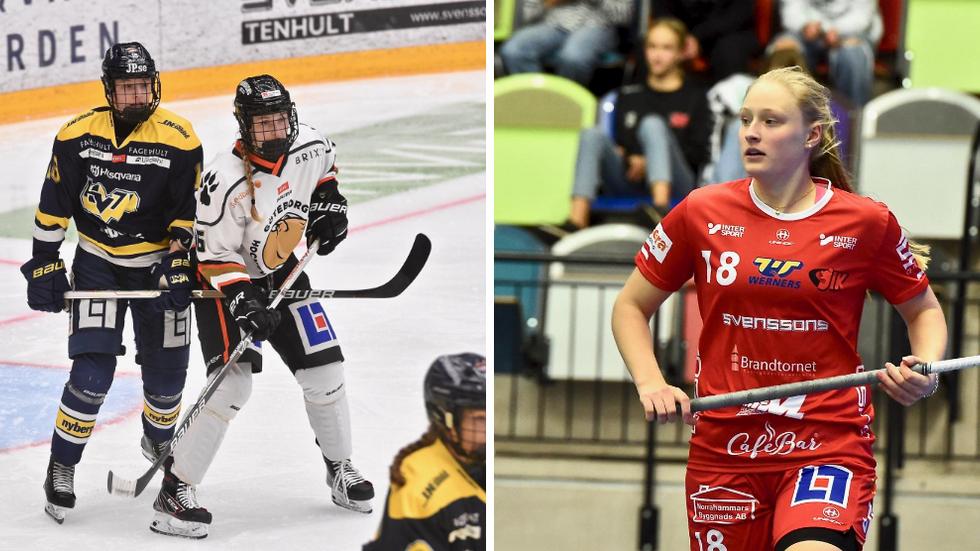 16-åriga Mira Markström spelar i högstaligan både i ishockey och innebandy – med HV71 respektive JIK. På lördagen vann Markström med 6–2 med HV71.