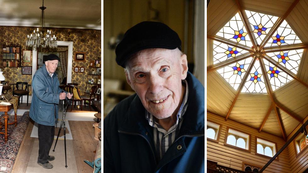 Bertil Wärnberg, 99 år, övertog 1955 driften av Knutstorps herrgård av sin far. ”Det är med en stor vördnad jag rör mig i huset”, säger han.