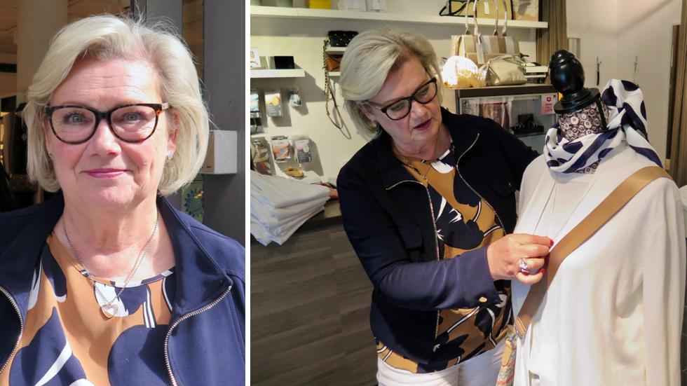 Annica Gustafsson, ordförande i Jönköping handel, väljer att se positivt på framtiden, trots hot om ökade priser. Här ses hon vid sin butik Sarabelllo Jönköping city, som hon driver sedan åtta år tillbaka med dottern Lotta Damberg. 