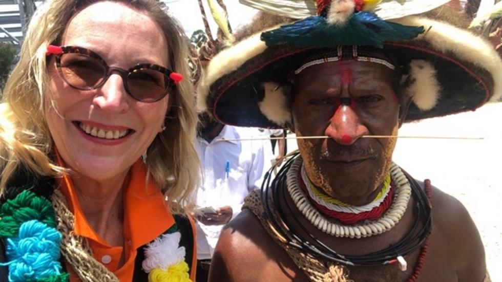 Sedan augusti förra året är Marielle Sanders arbetsplats Papua Nya Guinea. Samma land hon bodde i som barn. Foto: Privat