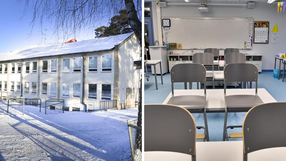 Flera klasser skickas nu hem efter konstaterad covidsmitta och hög frånvaro. Bilden till höger är en genrebild från annat tillfälle. Bild: Pär Grännö, Jonas Ekströmer/TT