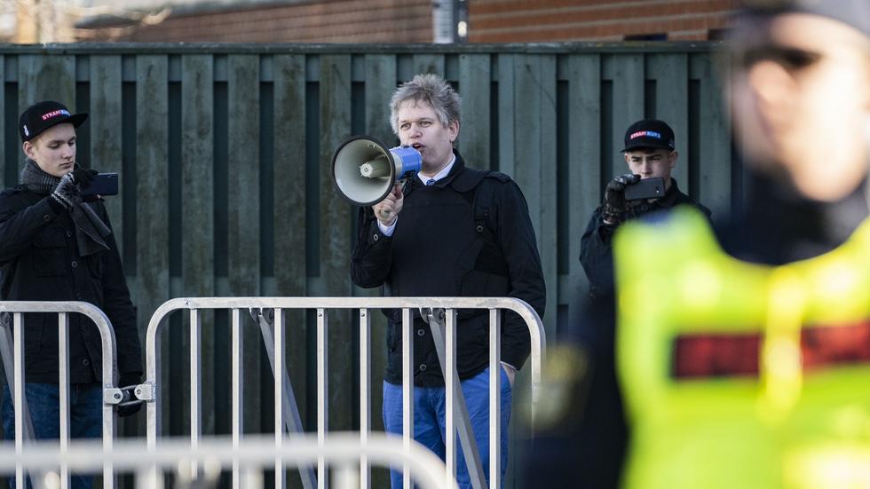 Danska högerextremisten Rasmus Paludan vill hålla en manifestation i Trollhättan på valborg. Arkivbild.
Foto: Johan Nilsson / TT