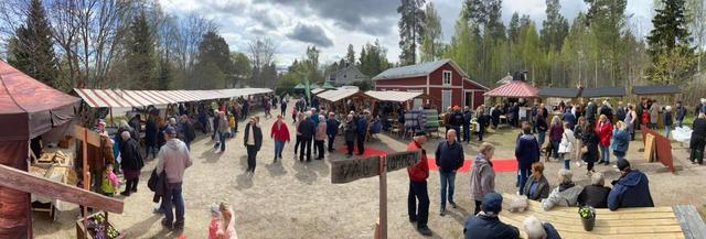 En gemytlig Vårmarknad tillika Tunnbrödsfestival i Långhed med fler knallar och besökare än någonsin tidigare. Foto: Anita Holm