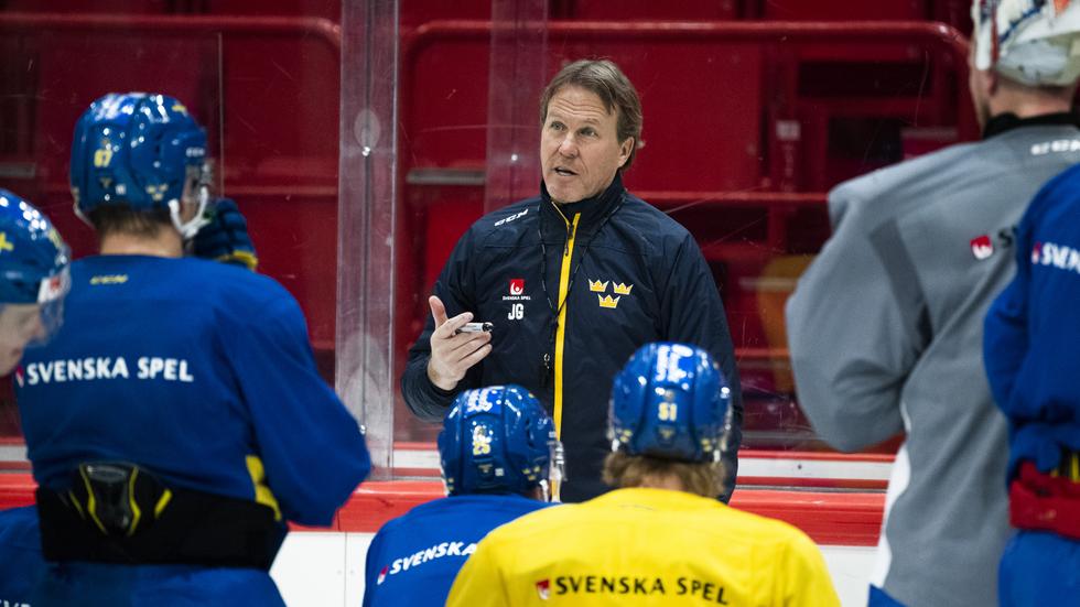 Tre Kronor under träning inför Beijer Hockey Games i vintras. Bild: Claudio Bresciani/TT.