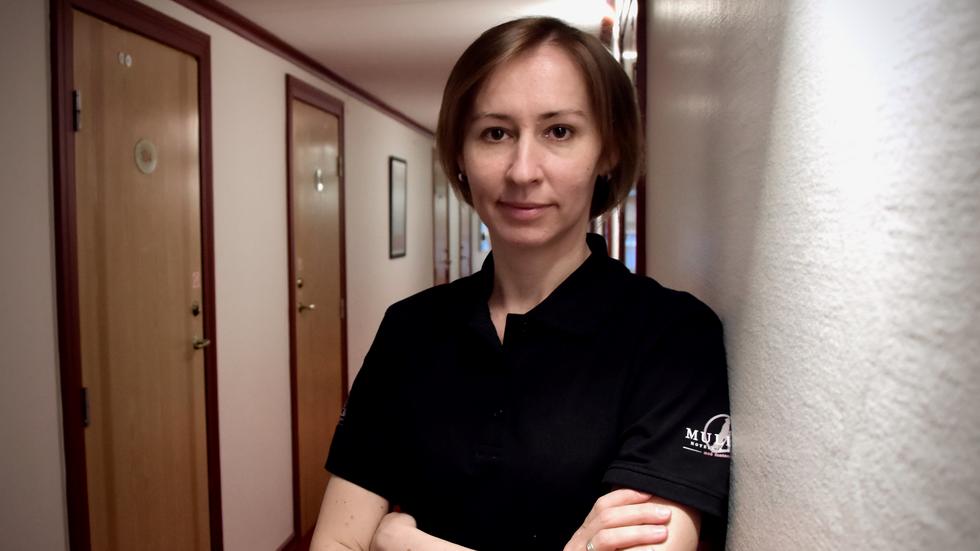 Olga Orlova jobbade i unga år på hotell hemma i Ukraina.