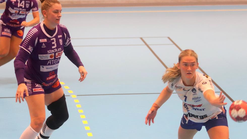 Emma Wahlströms Hallby lyckades inte stå emot SHE-laget Skara HF. Skara vände och vann dubbelmötet med 63–57 och därmed är Hallbys cupäventyr över för den här gången.