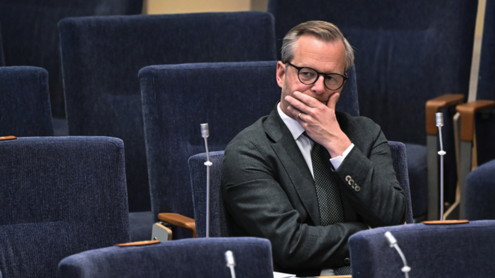 Finansminister Mikael Damberg (S) under budgetdebatten i riksdagen inför omröstningen av vårbudgeten. FOTO: Claudio Bresciani/TT