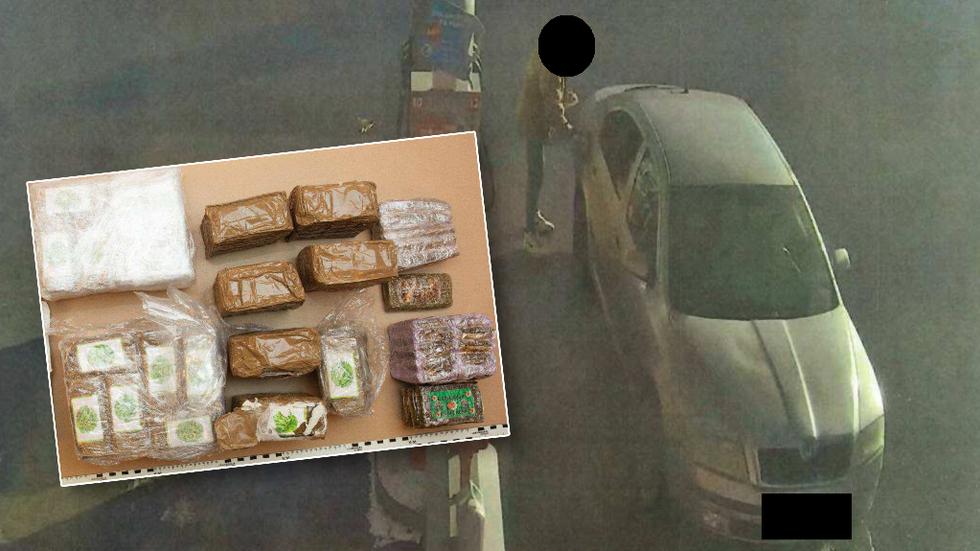 Nästan 18 kilo cannabis hittades i bilen.