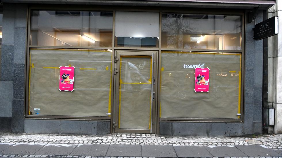 Dagen innan öppningen går det inte att se något av lokalen på Västra Storgatan 5.