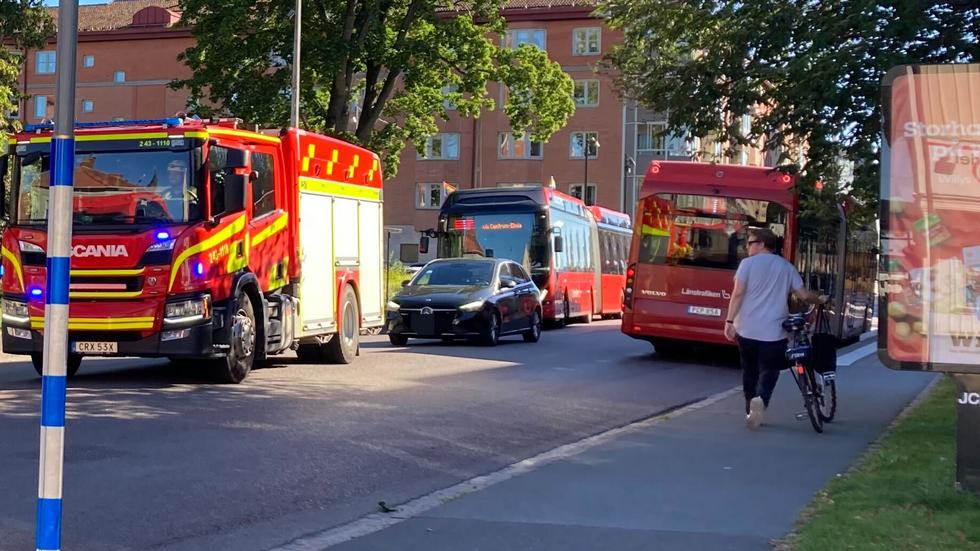 Räddningstjänst befann sig snabbt på olyckan vid Gjuterigatan på väster i Jönköping. 